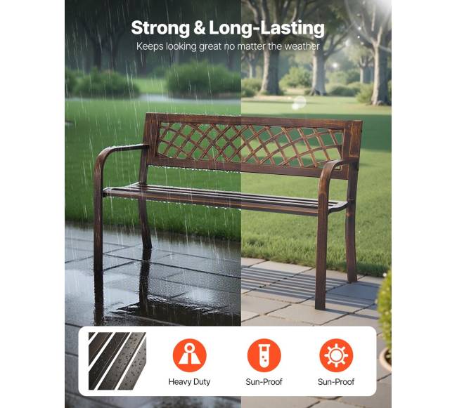 lauko suoliukas 116 cm metalinis rėmas1