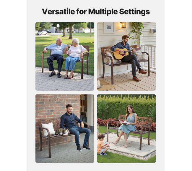 lauko suoliukas 116 cm metalinis rėmas5