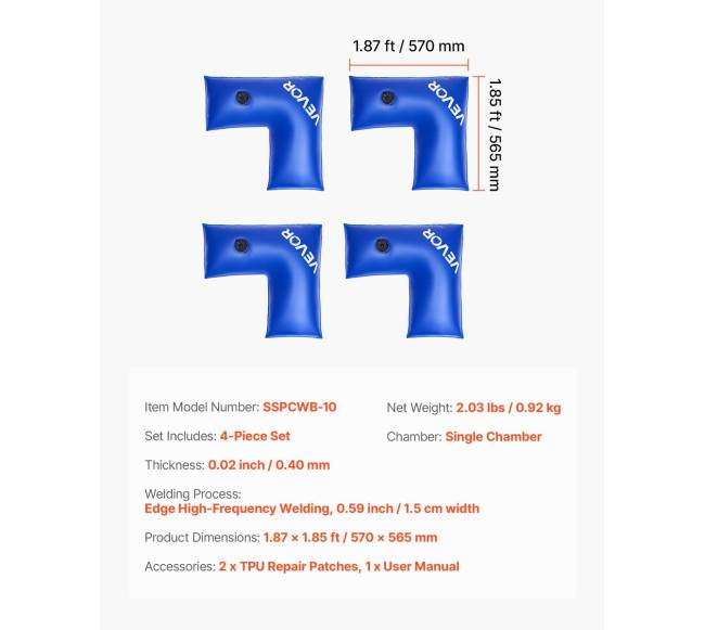 baseino dangčio kampinių svorių rinkinys 4 vnt6