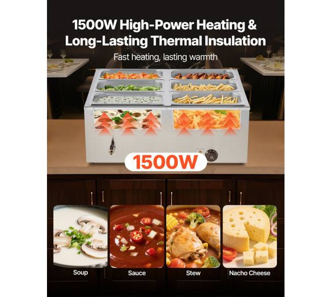 Kompaktiškas maisto šildytuvas, 6 indai1