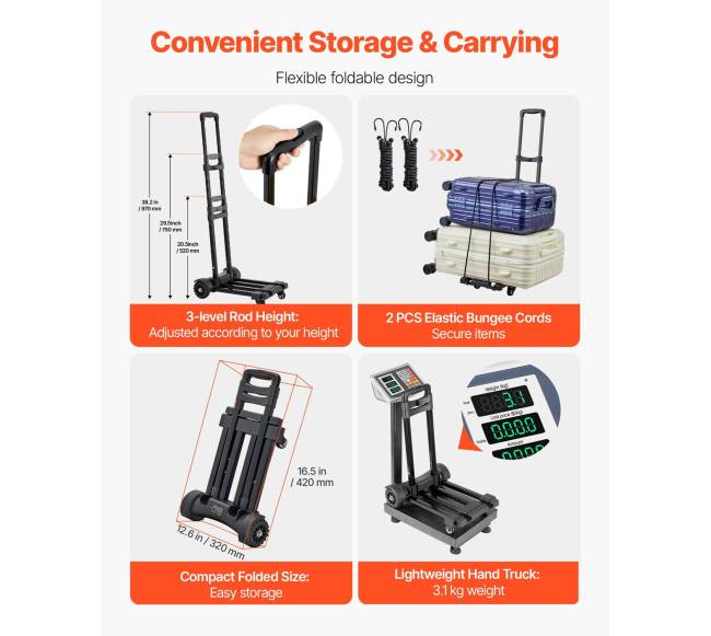 Sulankstomas vežimėlis 131.5 kg keliamoji galia2