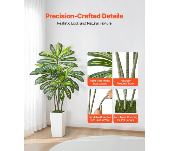 dracenos dirbtinis augalas su baltu vazonu1