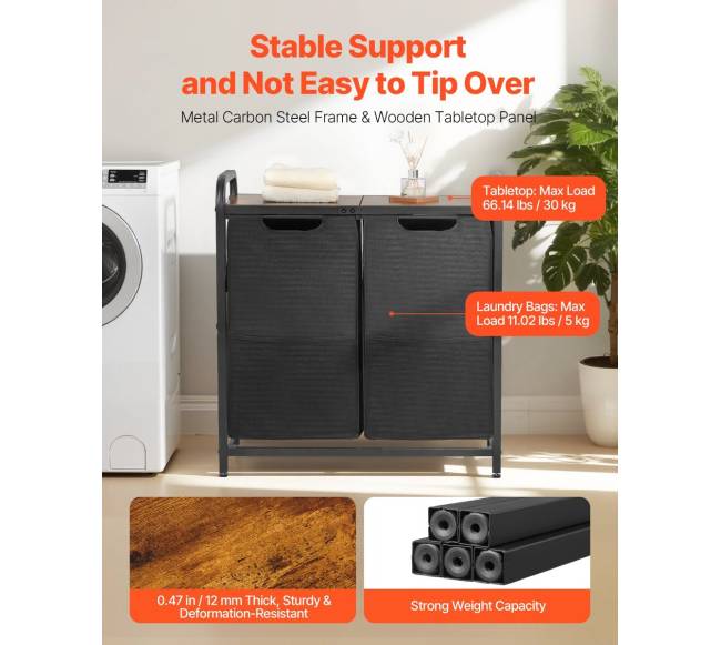 Skalbinių rūšiavimo stovas su dviem skyriais1