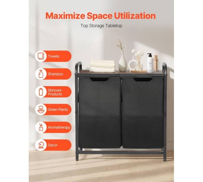 Skalbinių rūšiavimo stovas su dviem skyriais5