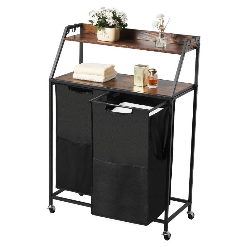 Dviaukštė skalbinių rūšiuoklė su ratukais0