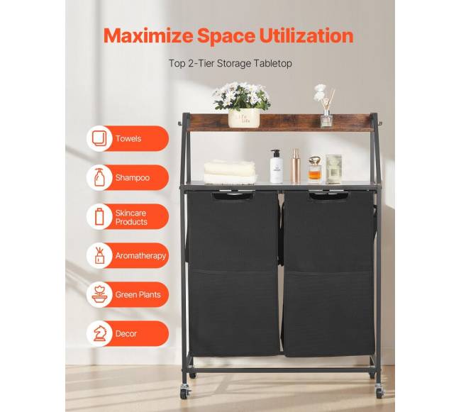 Dviaukštė skalbinių rūšiuoklė su ratukais5