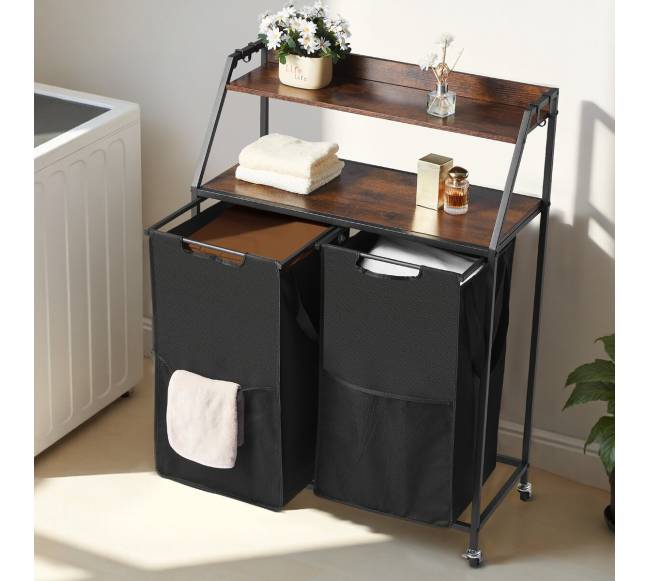 Dviaukštė skalbinių rūšiuoklė su ratukais7