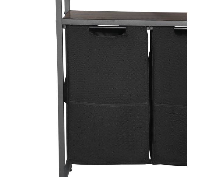 4 lygių skalbinių rūšiuoklė su lentynomis ir kabliais9