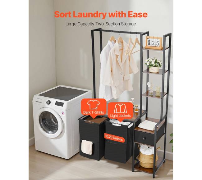 3 aukštų skalbinių rūšiuoklis su lentynomis2