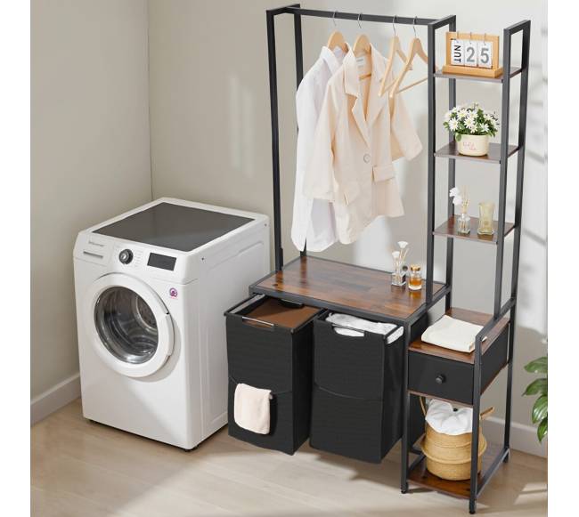 3 aukštų skalbinių rūšiuoklis su lentynomis7