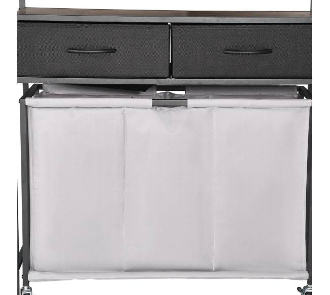 3 dalių skalbinių rūšiavimo vežimėlis su stalčiais9