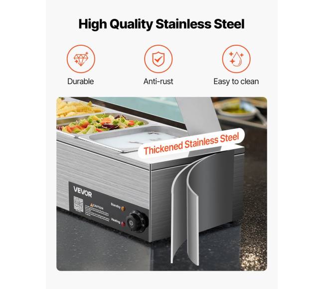 Komercinė maisto šildytuvė su 6 indais4