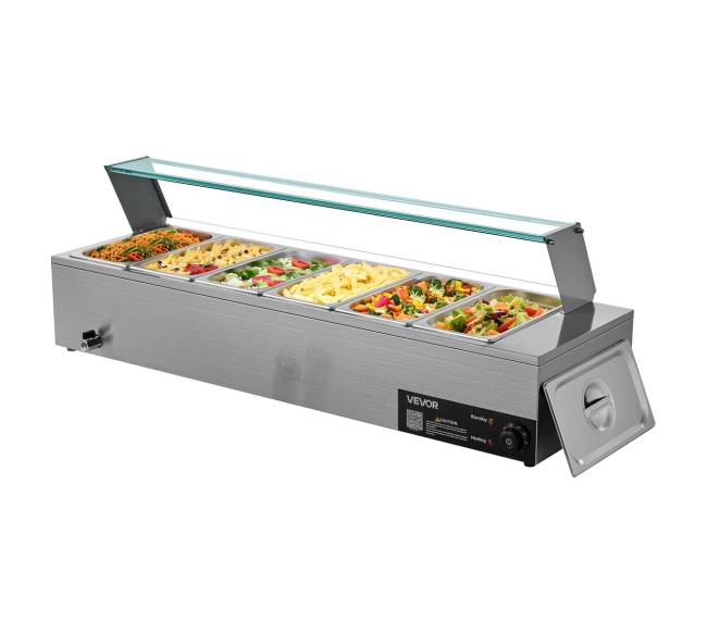 Komercinė maisto šildytuvė su 6 indais9
