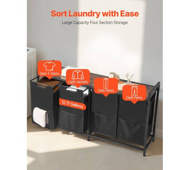 Skalbinių rūšiuoklis su metaliniu rėmu ir stalviršiu2