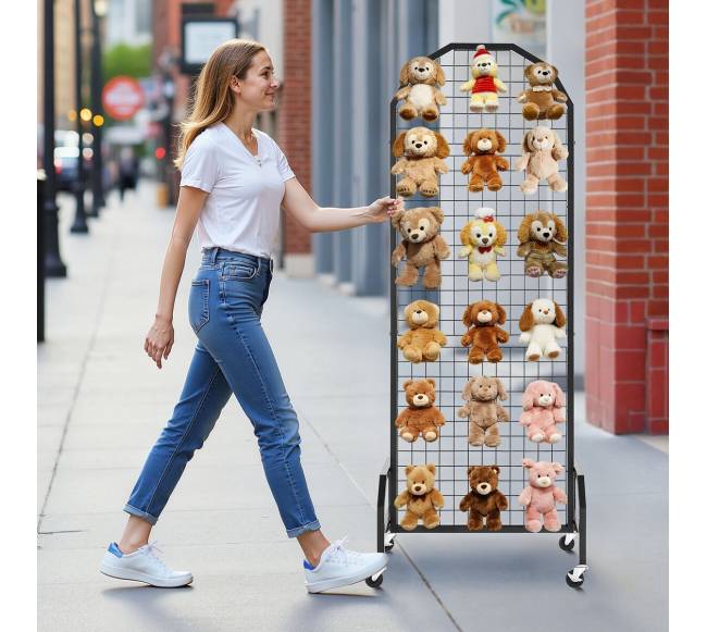 2 vnt. 600 x 1640 mm tinklinė sienelė su ratukais ir kabliukais7