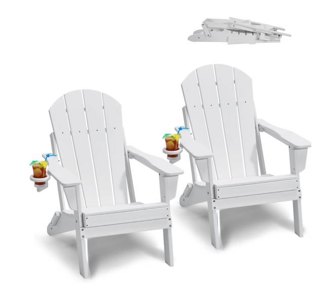 Plastikinės adirondako kėdės komplektas x2 sulankstomos0