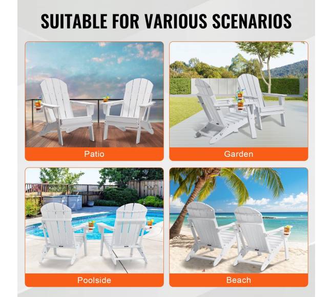 Plastikinės adirondako kėdės komplektas x2 sulankstomos5