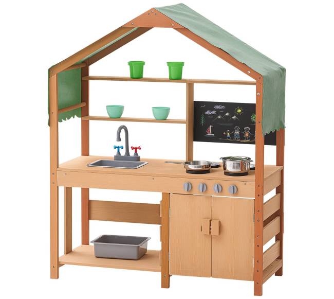 Medinė žaidimų virtuvė vaikams0