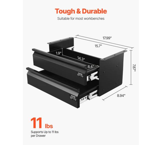 dviejų stalčių 40 cm stalčių organizatorius1