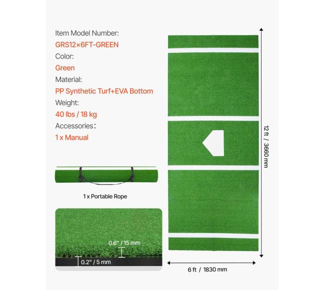 366x183cm beisbolo kilimėlis lauko treniruotėms6