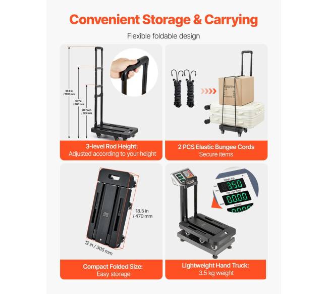 Sulankstomas vežimėlis 226.8 kg kroviniams2