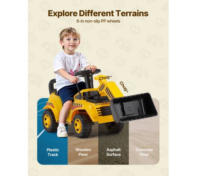 Vaikiška mašinėlė su kasimo kaušu ir talpykla4