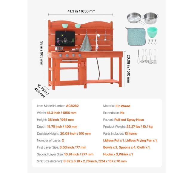 Medinė lauko virtuvėlė vaikams6