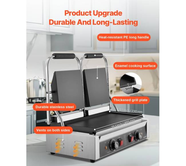 Komercinė panini presas grilio sumuštinių gaminimo aparatas2