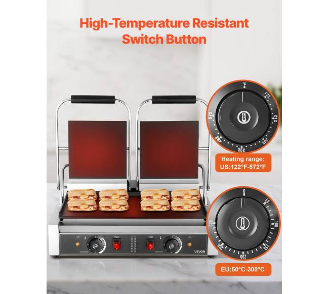 Komercinė panini presas grilio sumuštinių gaminimo aparatas4