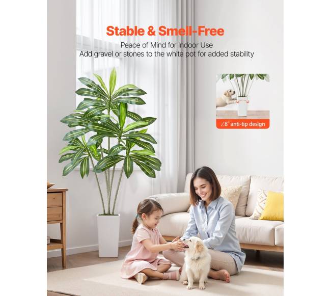 Dirbtinė Dracena su baltu vazonu2