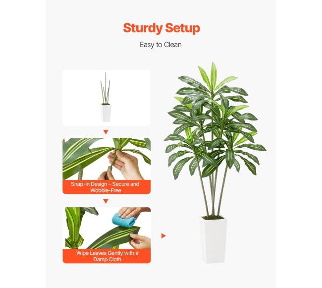 Dirbtinė Dracena su baltu vazonu3