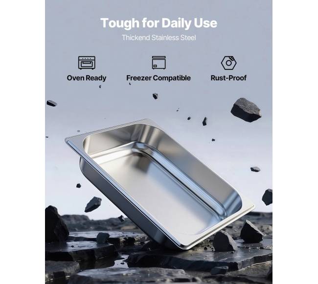 pusės dydžio viešbučio garų stalo padėklai 4 vnt.1