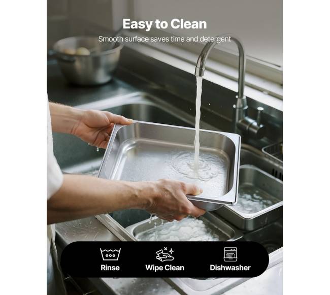 pusės dydžio viešbučio garų stalo padėklai 4 vnt.5