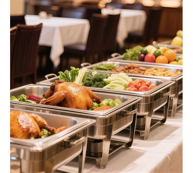 pusės dydžio viešbučio garų stalo padėklai 4 vnt.7