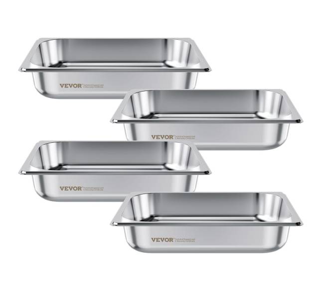 pusės dydžio viešbučio garų stalo padėklai 4 vnt.8