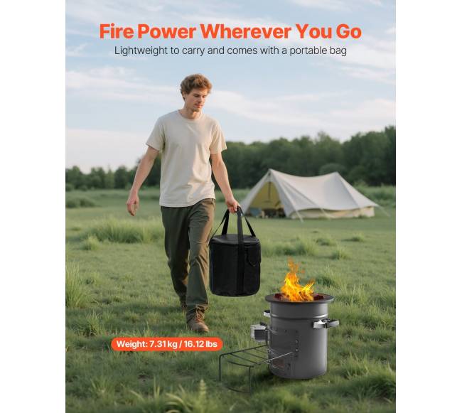 Kempinginė raketinė krosnelė su dvigubomis durimis6