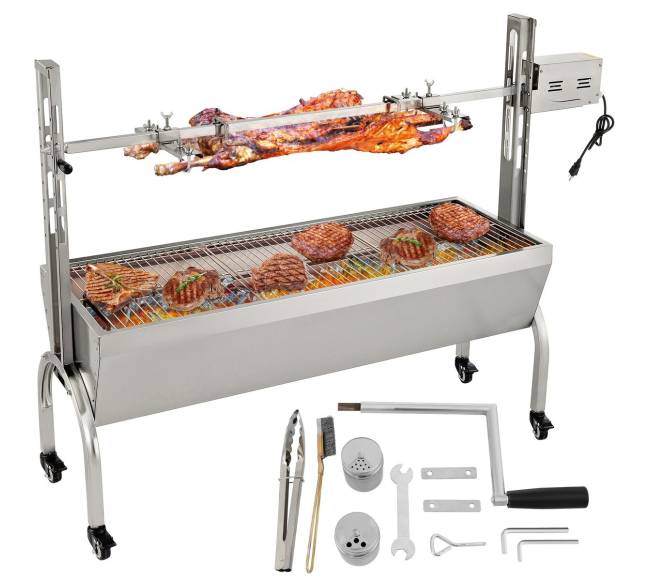 Nerūdijančio plieno grilis su varikliu0