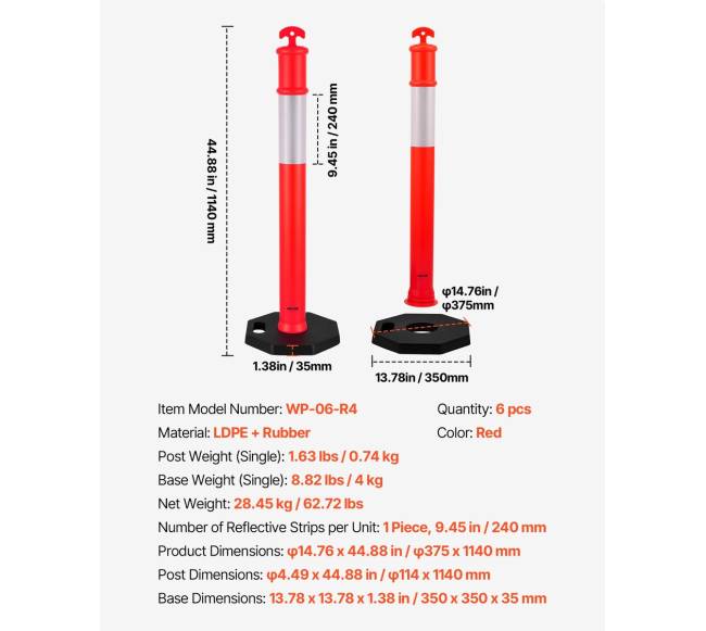 6 vnt. 1140 mm eismo stulpeliai su svoriu6