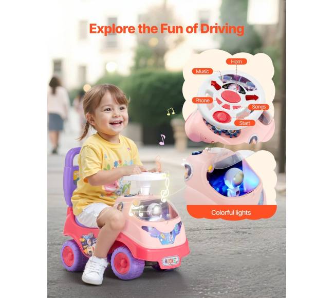 Vaikiška stūmimo mašina su signalizacija ir muzika2