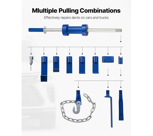 Automobilinių įdubimų traukimo rinkinys su slydimo plaktuku2