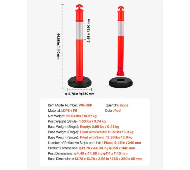 9 vnt. eismo statilios 1140 mm su užpildoma baze6