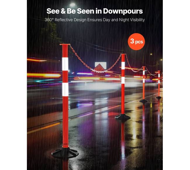 3 eismo ženklų stovai su grandinėmis1