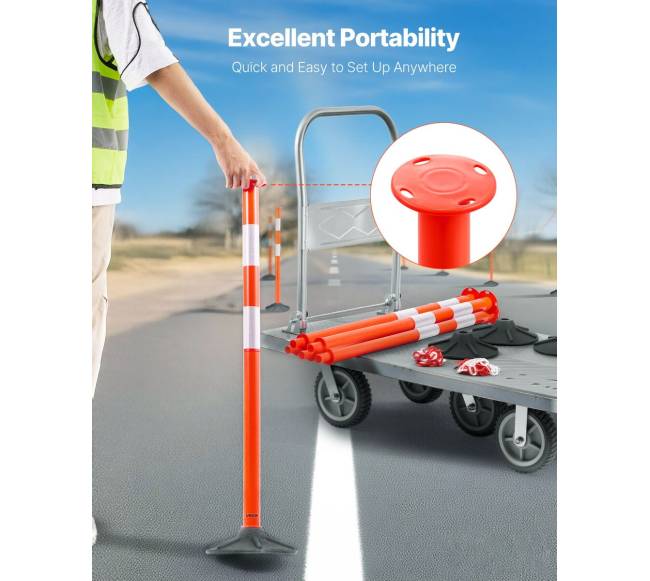 3 eismo ženklų stovai su grandinėmis3