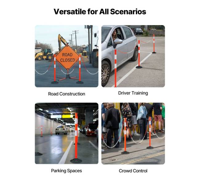 3 eismo ženklų stovai su grandinėmis5