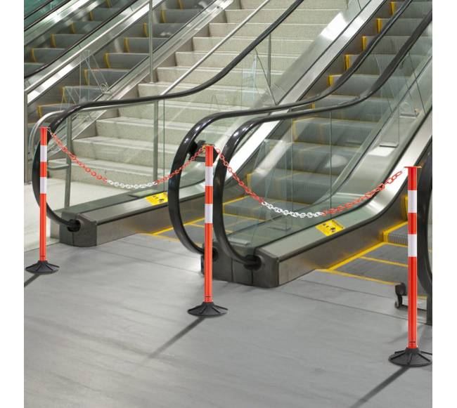 3 eismo ženklų stovai su grandinėmis7