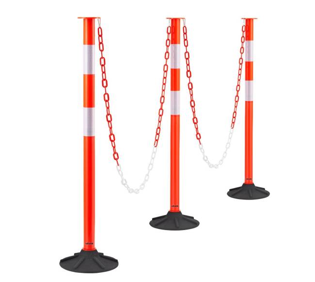 3 eismo ženklų stovai su grandinėmis8