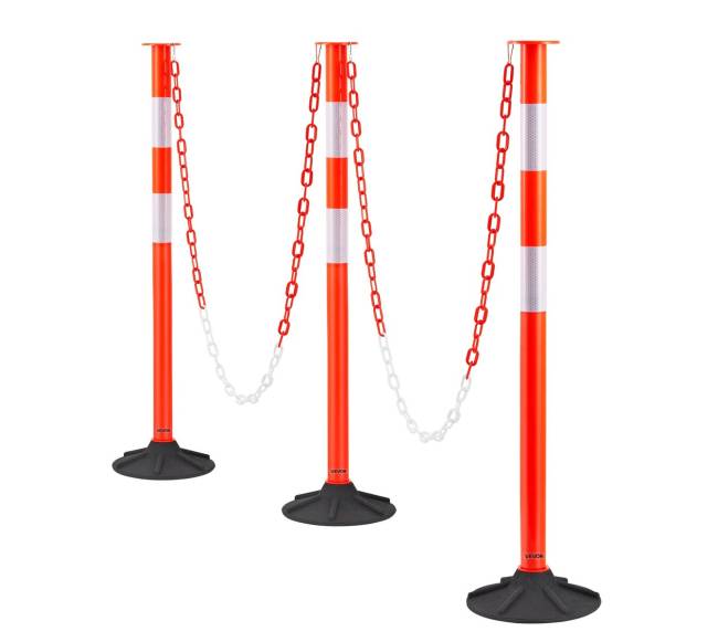 3 eismo ženklų stovai su grandinėmis10