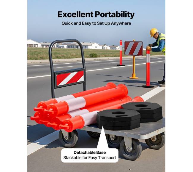 3 vnt. kelio stulpeliai su atšvaitais, 1140 mm3