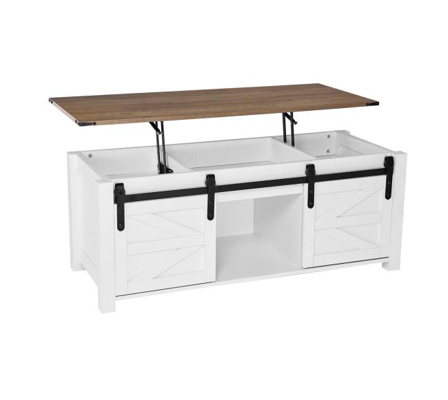 120 cm kaimo stiliaus kavos staliukas su pakeliamu stalviršiu0