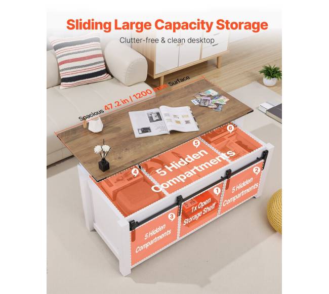 120 cm kaimo stiliaus kavos staliukas su pakeliamu stalviršiu4